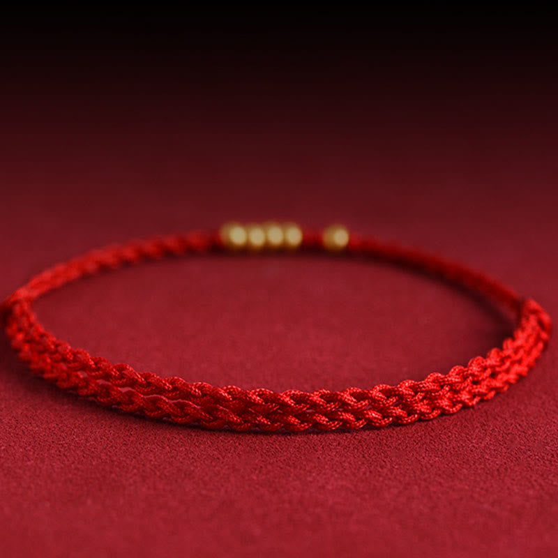 Buddha Stones 999 Goldperlen Glück geflochtenes Schutz-Paar-Armband - image 11