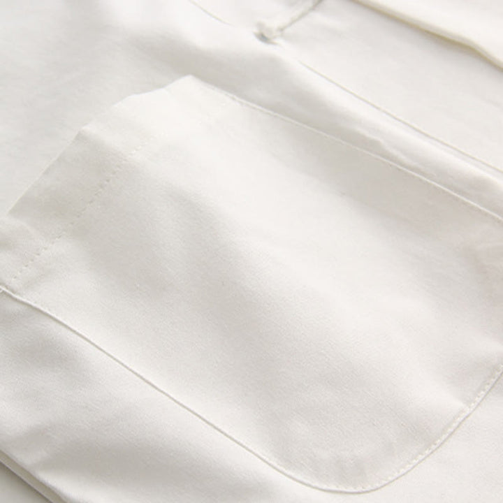 Buddha Stones Chinesischer Froschknopf Tang Anzug Herren Kurzarm Baumwollhemd mit Taschen - image 4