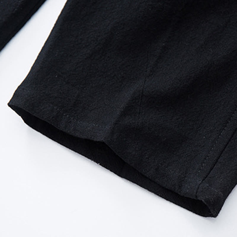 Buddha Stones Herren Freizeithosen aus einfarbiger Baumwoll-Leinen-Mischung mit Kordelzug und Taschen - image 4