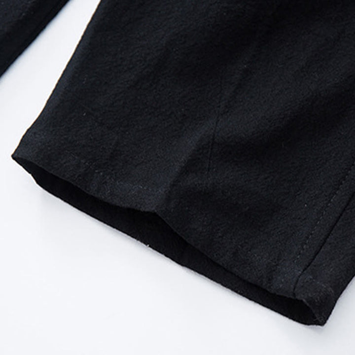 Buddha Stones Herren Freizeithosen aus einfarbiger Baumwoll-Leinen-Mischung mit Kordelzug und Taschen - image 4