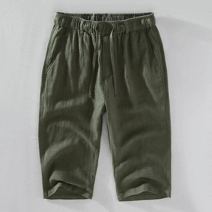 Buddha Stones Herren Leinenculottes aus Ramie mit Kordelzug und Taschen - DunkelMeergrün - US/ UK/AU42，EU52 (3XL)  - image 14