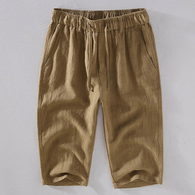 Buddha Stones Herren Leinenculottes aus Ramie mit Kordelzug und Taschen - BurlyWood - US/ UK/AU42，EU52 (3XL)  - image 13