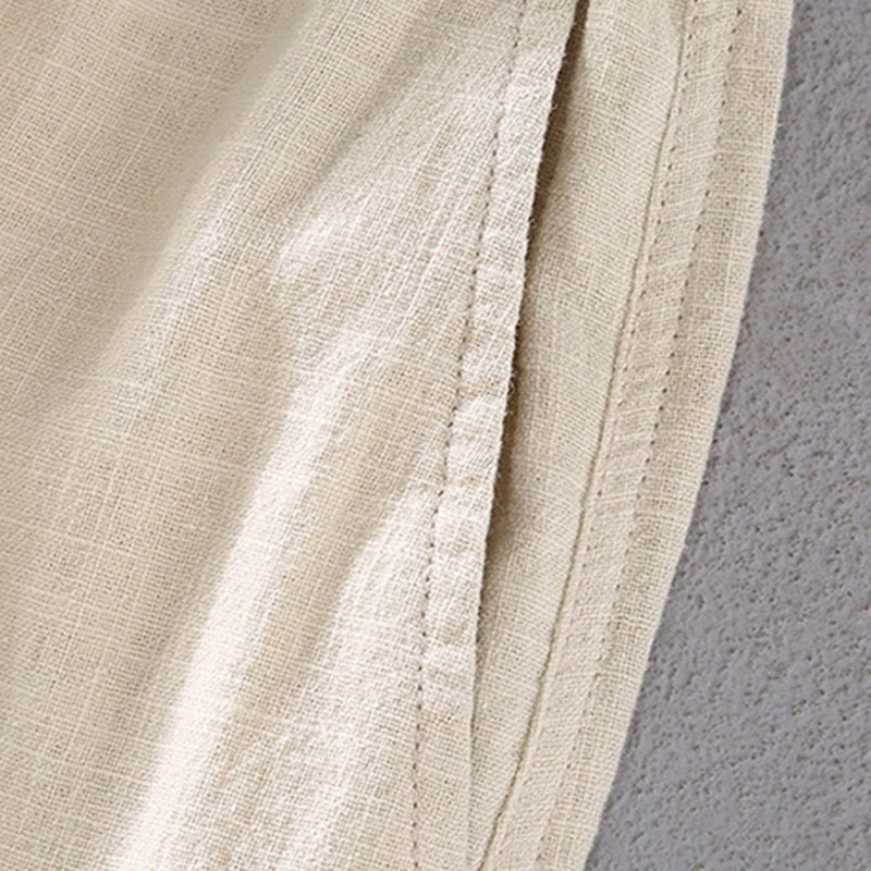 Buddha Stones Herren Leinenculottes aus Ramie mit Kordelzug und Taschen - image 3