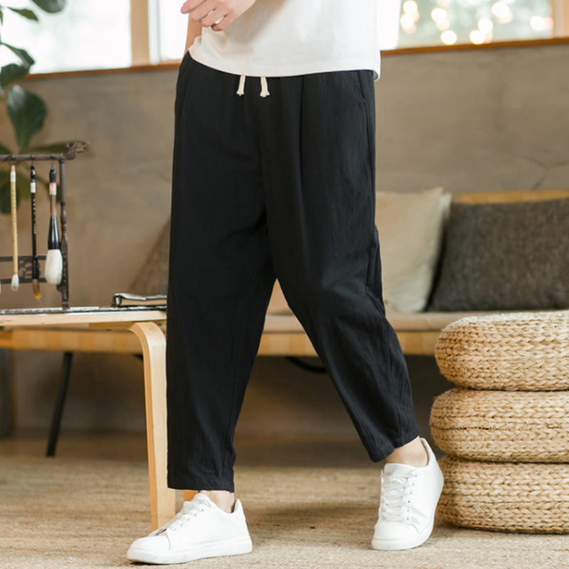 Buddha Stones Sommer Herren Baumwollhose mit Taschen - image 9