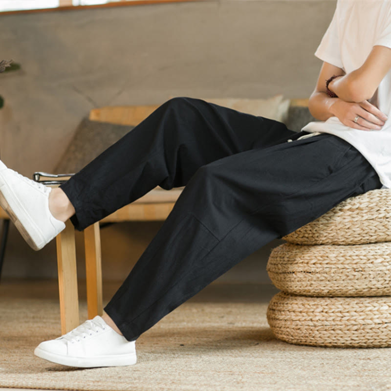 Buddha Stones Sommer Herren Baumwollhose mit Taschen - image 13