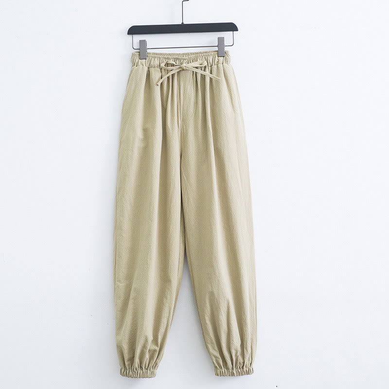 Buddha Stones Einfarbige Baumwoll-Leinen Freizeithosen für Herren mit Taschen - Weizen - US/ UK/AU44, EU54 (4XL) - image 8