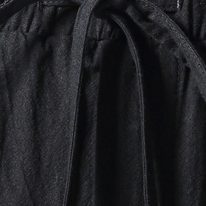 Buddha Stones Einfarbige Baumwoll-Leinen Freizeithosen für Herren mit Taschen - image 3