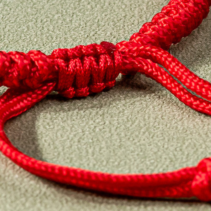 Buddha Stones Jade Glück Fülle Rotes Schnurarmband