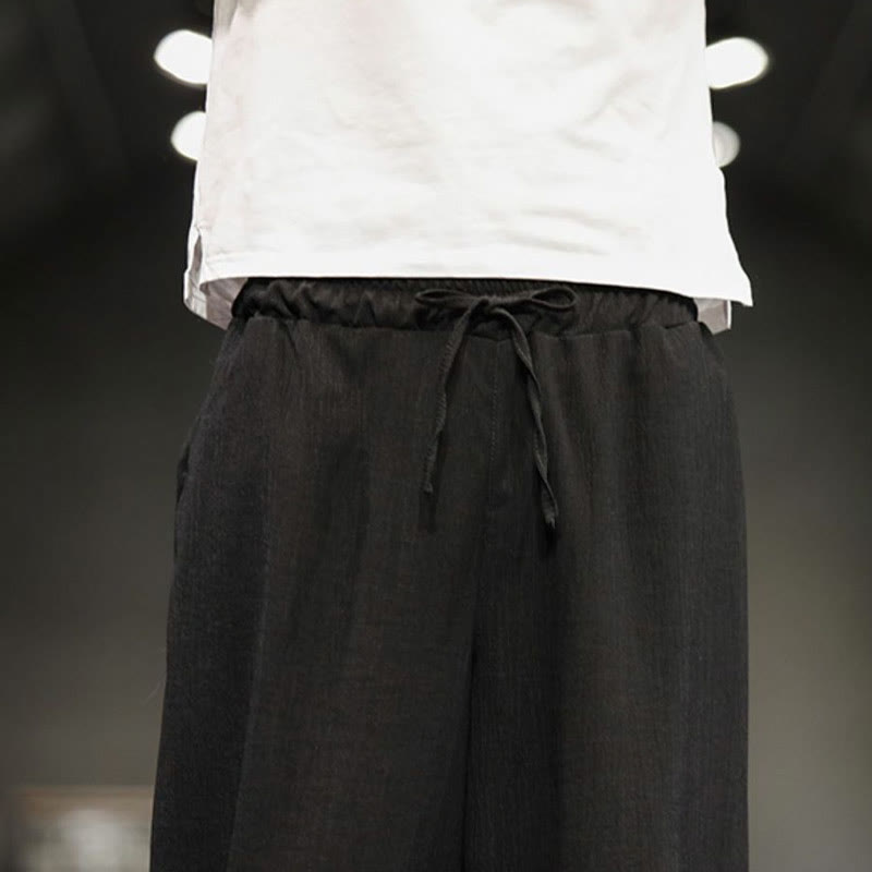 Buddha Stones Sommer-Herrenhose, einfarbig, knöchellang mit Taschen - image 32