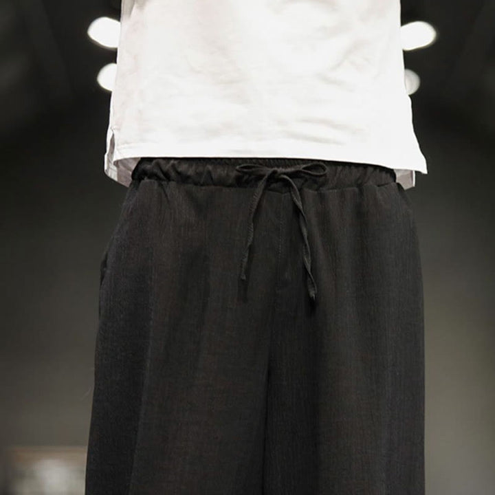 Buddha Stones Sommer-Herrenhose, einfarbig, knöchellang mit Taschen - image 32