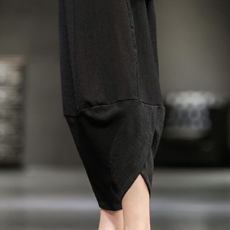 Buddha Stones Sommer-Herrenhose, einfarbig, knöchellang mit Taschen - image 34