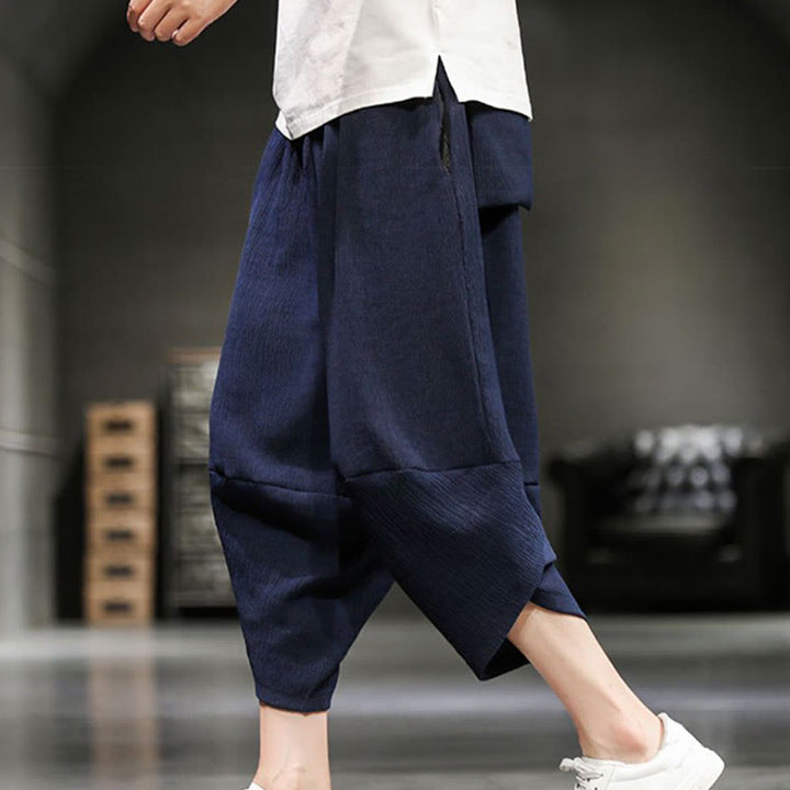 Buddha Stones Sommer-Herrenhose, einfarbig, knöchellang mit Taschen - SteelBlue - US/UK/AU46, EU56 (5XL) - image 15