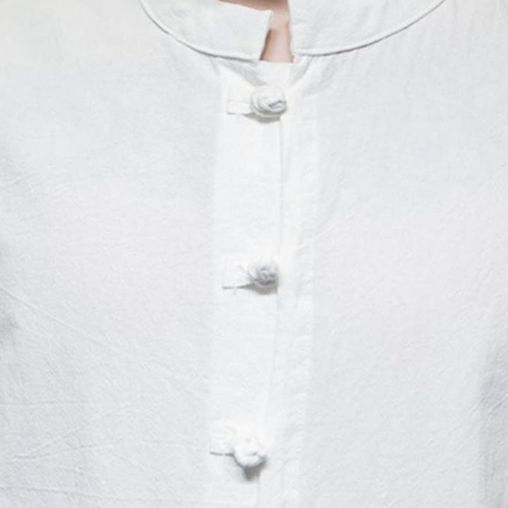 Buddha Stones einfarbiges Herren-Halbarm-Baumwollhemd - image 9