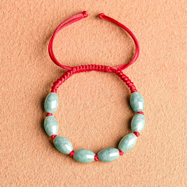 Buddha Stones Jade Glück Roter Schnur-Armband