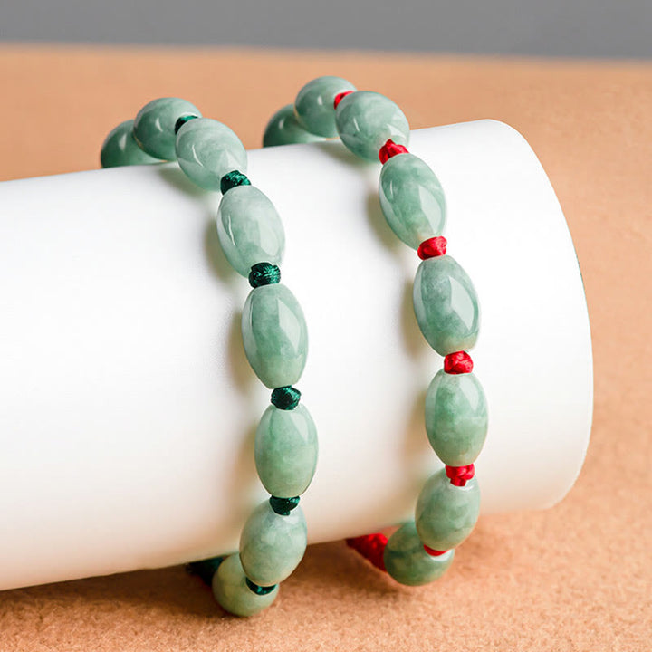 Buddha Stones Jade Glück Roter Schnur-Armband