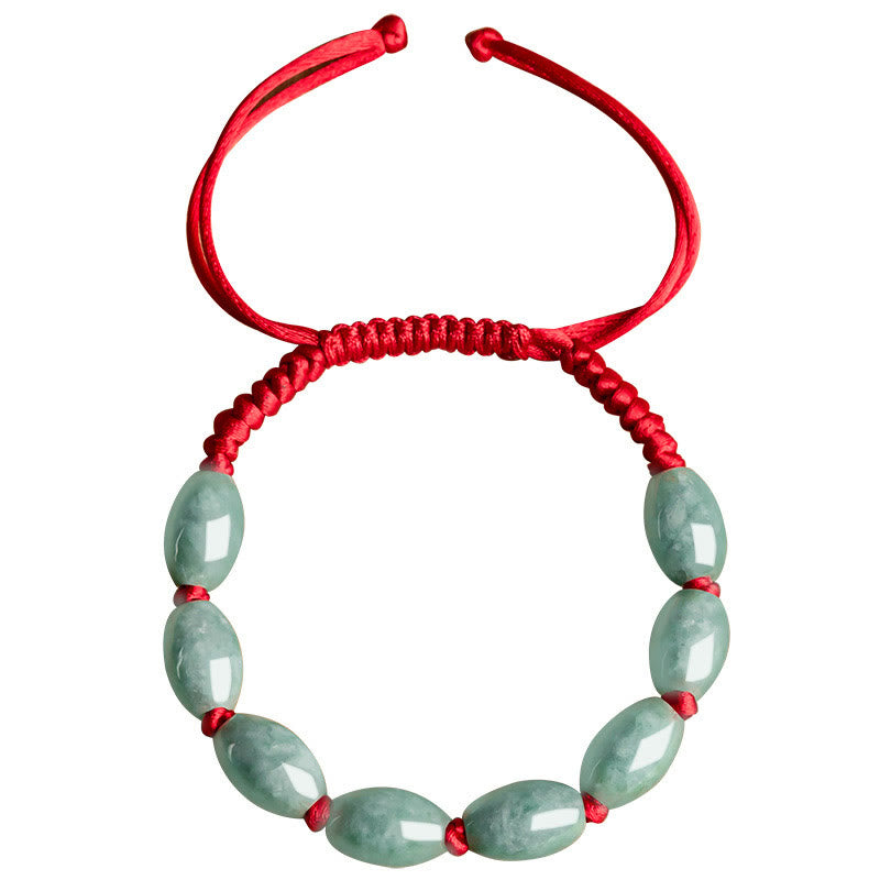 Buddha Stones Jade Glück Roter Schnur-Armband