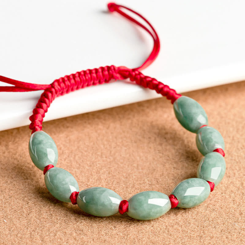 Buddha Stones Jade Glück Roter Schnur-Armband