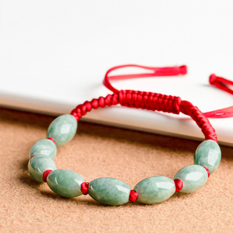 Buddha Stones Jade Glück Roter Schnur-Armband