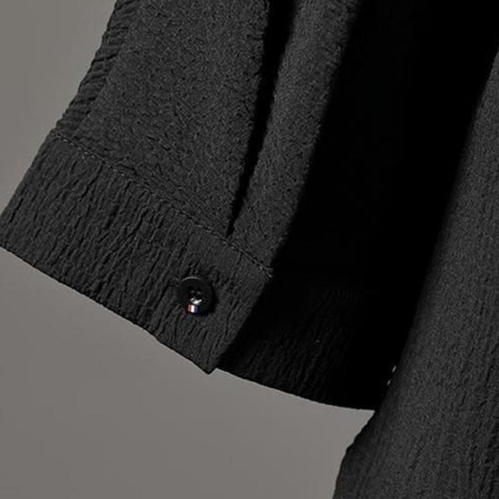 Buddha Stones Unifarbener V-Ausschnitt Dreiviertelarm Shirt Freizeit Hose Bekleidung Herren Set - image 14