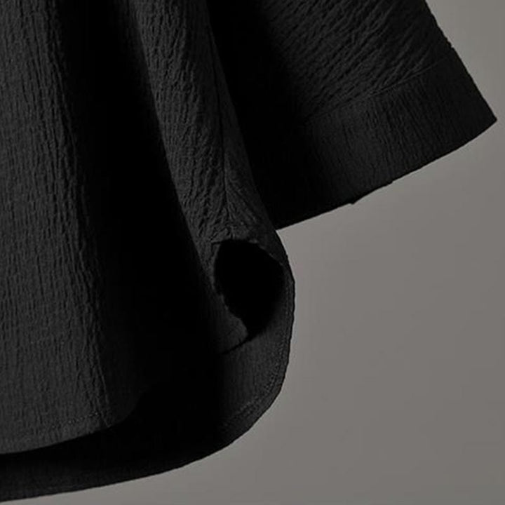 Buddha Stones Unifarbener V-Ausschnitt Dreiviertelarm Shirt Freizeit Hose Bekleidung Herren Set - image 15