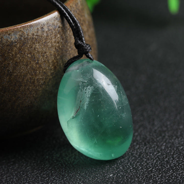 Buddha Stones Anhänger mit grünem Fluorit-Power-Halskette - image 3