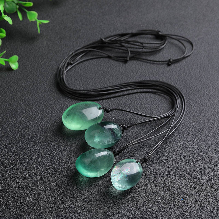 Buddha Stones Anhänger mit grünem Fluorit-Power-Halskette - image 1