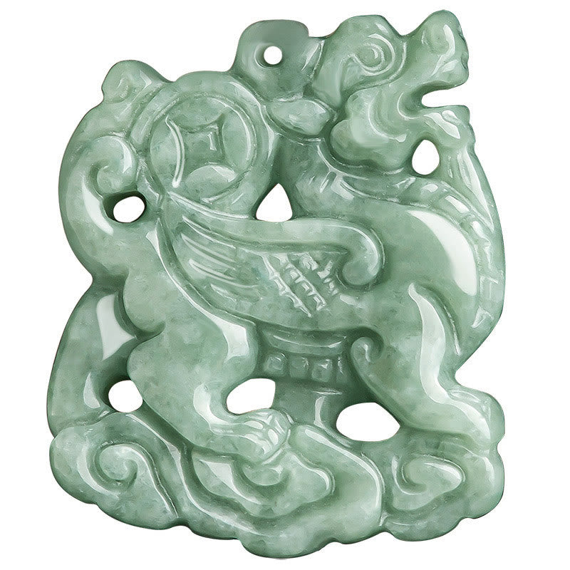 Buddha Stones Jade PiXiu Wohlstand Glück Strang Halskette Anhänger