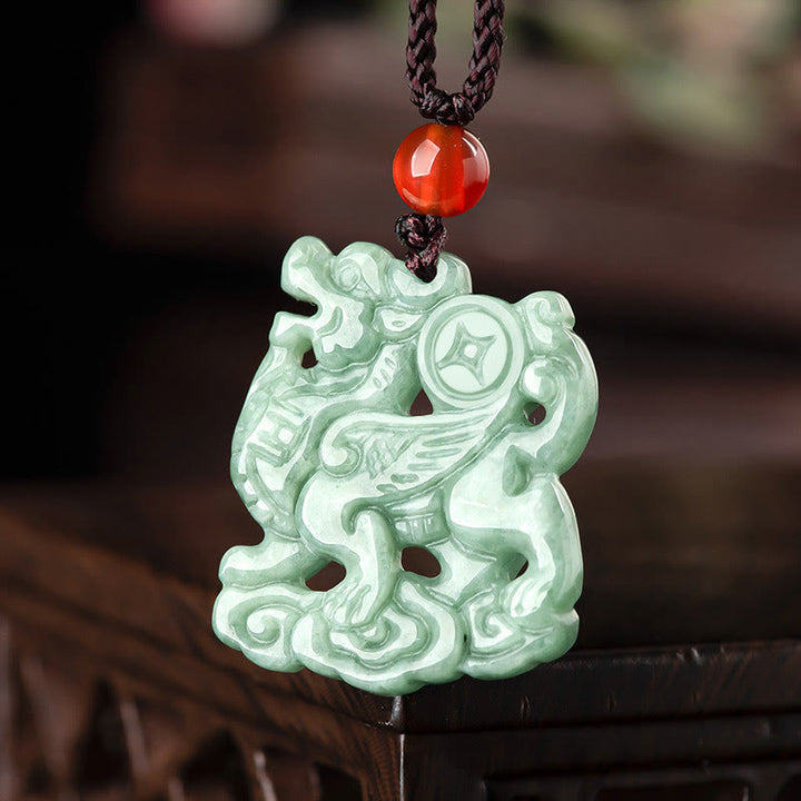Buddha Stones Jade PiXiu Wohlstand Glück Strang Halskette Anhänger - image 2
