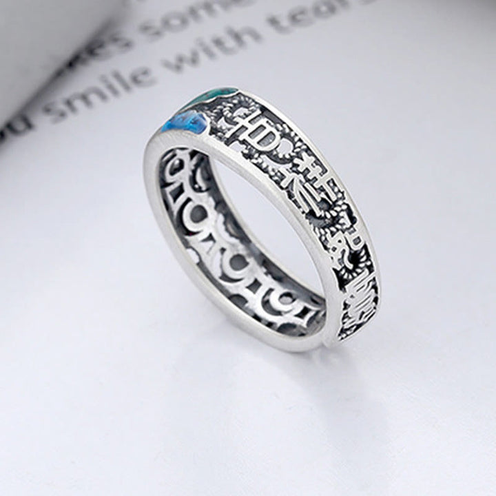 Buddha Stones 925 Sterling Silber Koi Fisch Lotus Glück Alles Gute Ring