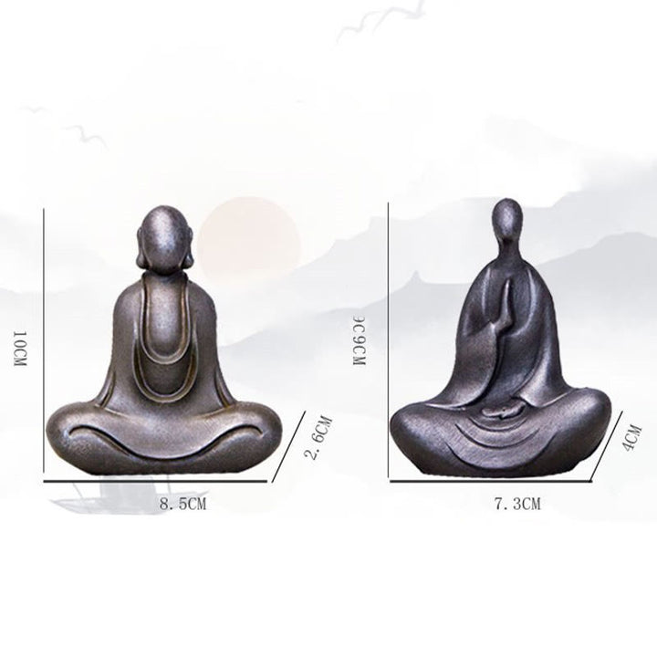 Buddha Stones Tibetische Buddha Eisenpulver Rost Guss Harz Statue Schreibtischdekoration