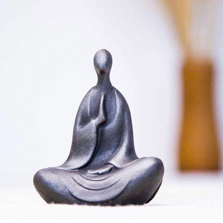 Buddha Stones Tibetische Buddha Eisenpulver Rost Guss Harz Statue Schreibtischdekoration - image 10