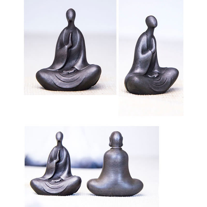 Buddha Stones Tibetische Buddha Eisenpulver Rost Guss Harz Statue Schreibtischdekoration