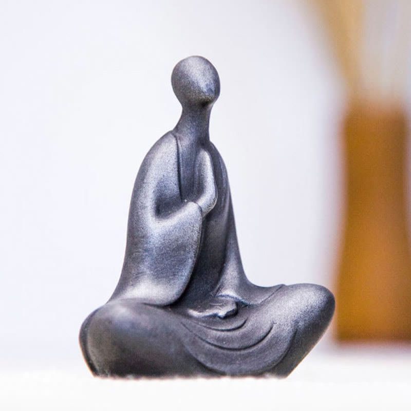 Buddha Stones Tibetische Buddha Eisenpulver Rost Guss Harz Statue Schreibtischdekoration - image 8