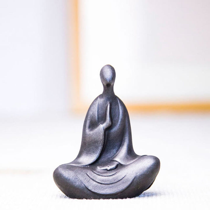 Buddha Stones Tibetische Buddha Eisenpulver Rost Guss Harz Statue Schreibtischdekoration - image 9