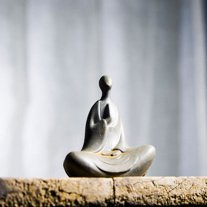 Buddha Stones Tibetische Buddha Eisenpulver Rost Guss Harz Statue Schreibtischdekoration - image 3