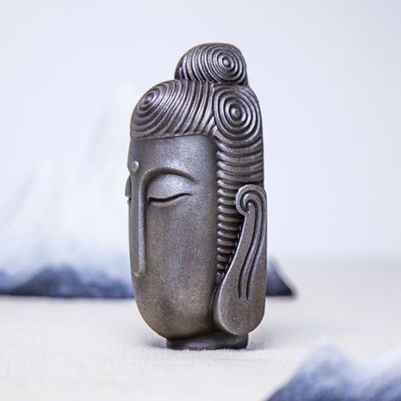 Buddha Stones Geschlossene Augen Meditierende Buddha Eisenpulver Rost Gußharz Statue Heimdekoration - image 15