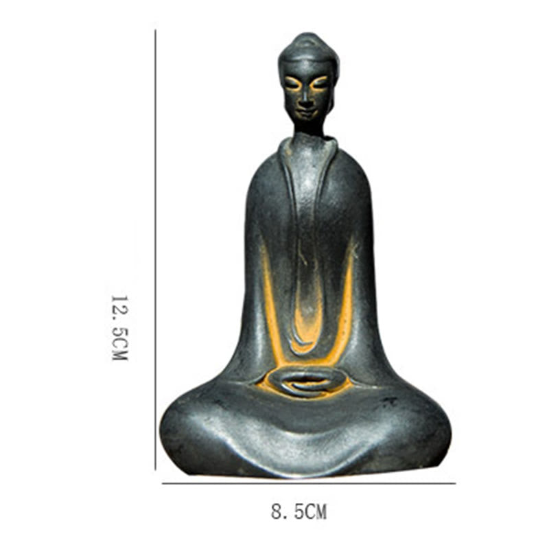 Buddha Stones Handgemachte Sakyamuni Buddha Eisenpulver Rostgegossene Harzstatue Wohnkultur