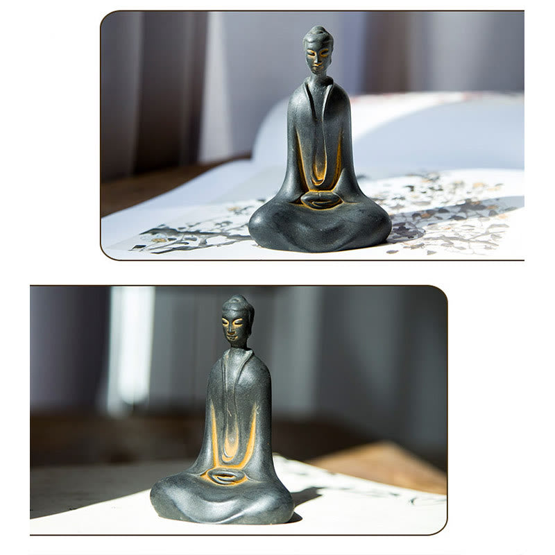 Buddha Stones Handgemachte Sakyamuni Buddha Eisenpulver Rostgegossene Harzstatue Wohnkultur