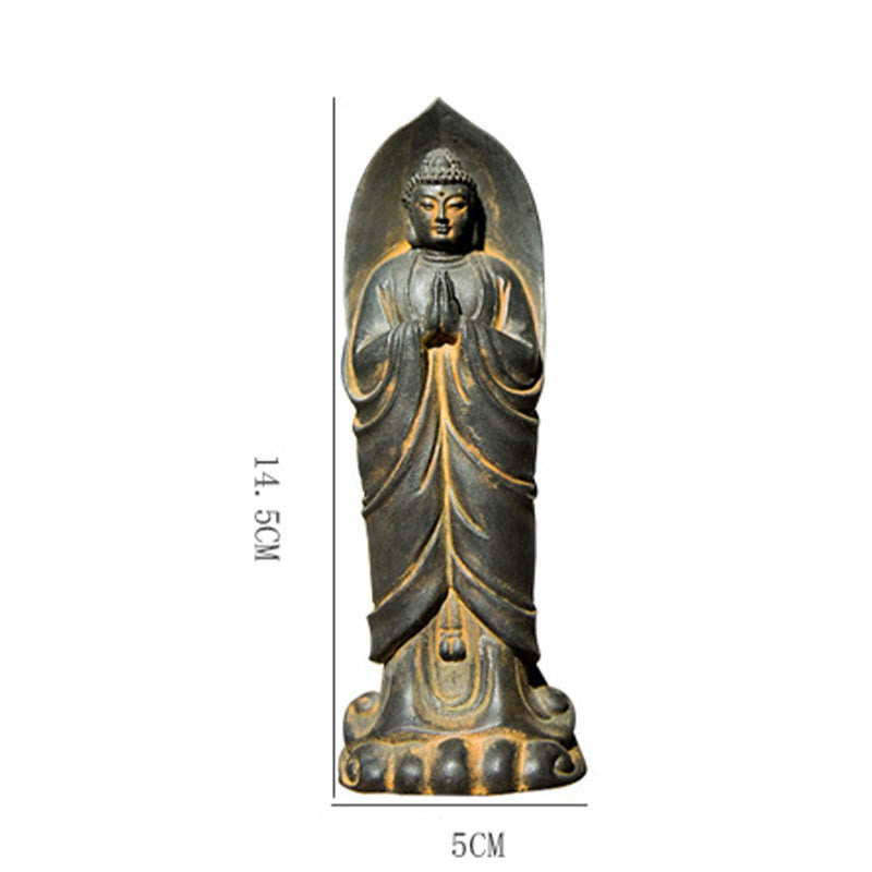 Buddha Stones handgefertigte Sakyamuni Buddha Namaste Eisenpulver Rost gegossenes Harz Statue Dekoration - image 11