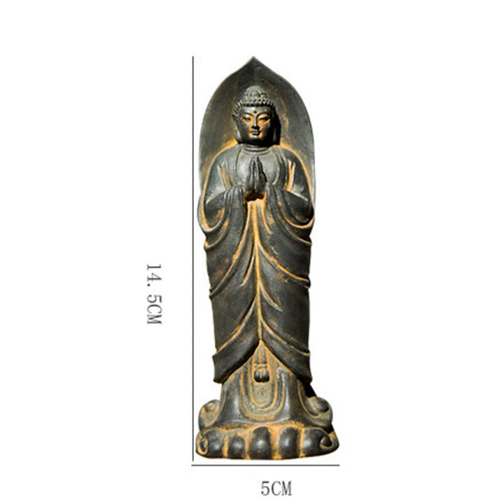 Buddha Stones handgefertigte Sakyamuni Buddha Namaste Eisenpulver Rost gegossenes Harz Statue Dekoration - image 11