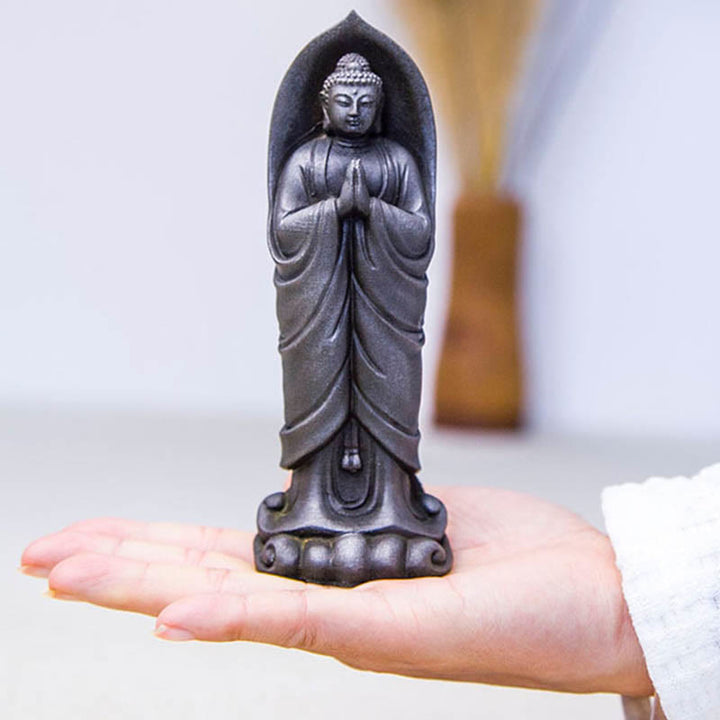 Buddha Stones handgefertigte Sakyamuni Buddha Namaste Eisenpulver Rost gegossenes Harz Statue Dekoration - image 17