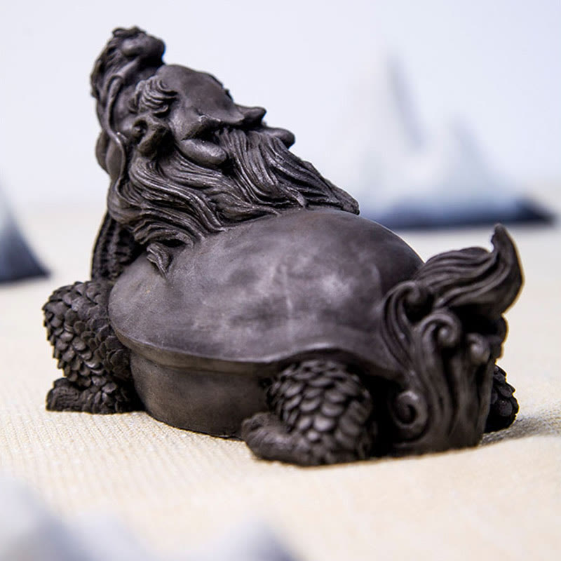 Buddha Stones Handgefertigte Drachenschildkröte Eisenspäne Rostgegossenes Harzstatue Heimdekoration - image 19