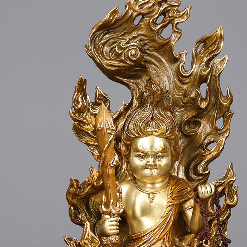 Buddha Stones Acalanatha Buddha Figurine Gelassenheit Kupferstatue Heimopfer Dekoration - image 6