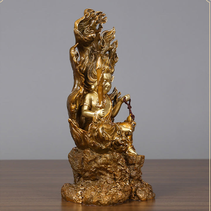 Buddha Stones Acalanatha Buddha Figurine Gelassenheit Kupferstatue Heimopfer Dekoration