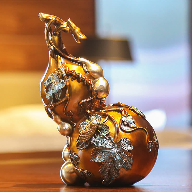 Buddha Stones Goldene Kürbis Messing Kupfer Statue Zuhause Schreibtisch Dekoration - image 8