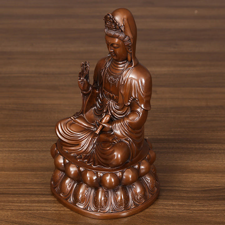 Buddha Stones Kwan Yin Avalokitesvara Lotus Wohlstand Kupferstatue Haus Schreibtisch Dekoration - image 14