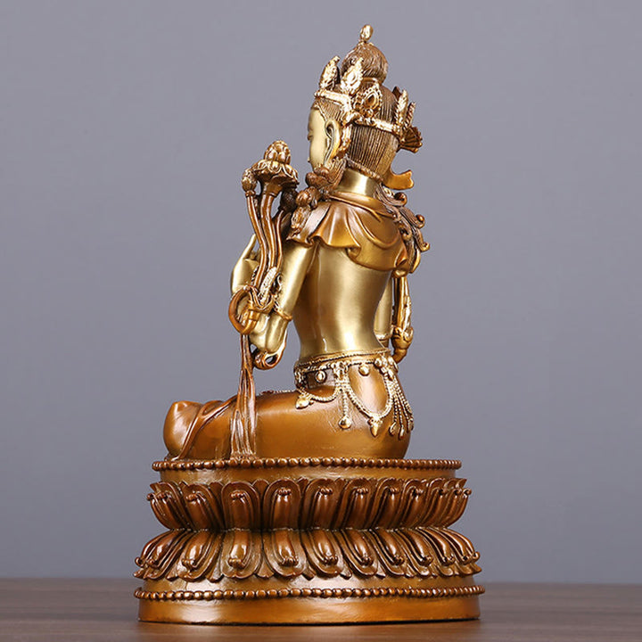 Buddha Stones Bodhisattva Green Tara Figur als Schutzfigur aus Messing und Kupfer für Heimdekoration - image 3