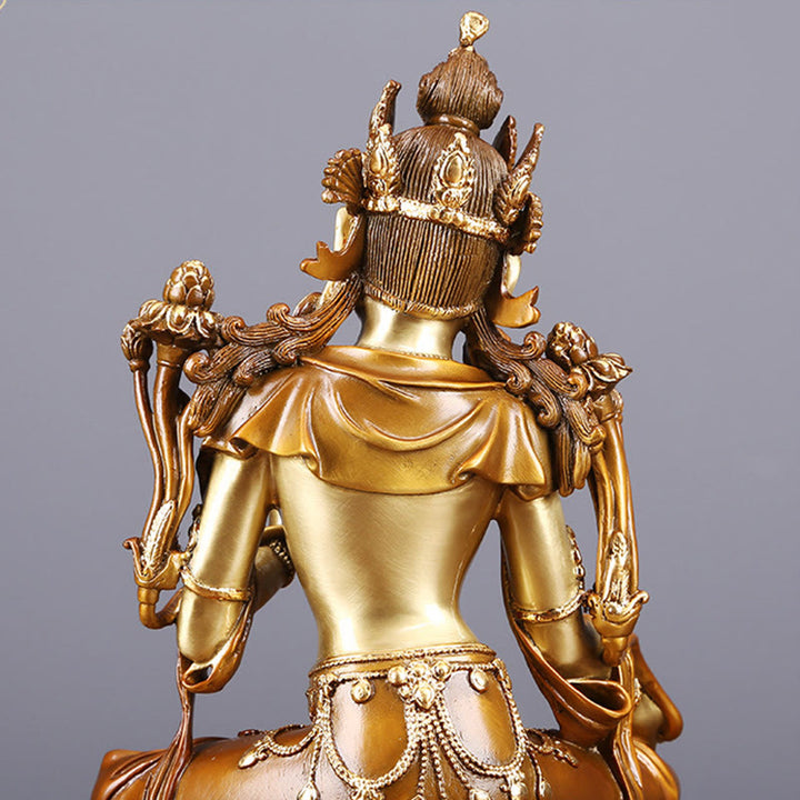 Buddha Stones Bodhisattva Green Tara Figur als Schutzfigur aus Messing und Kupfer für Heimdekoration - image 7