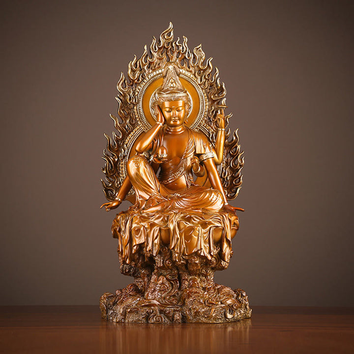 Buddha Stones Kwan Yin Avalokitesvara Erfolgs-Statue aus Messing und Kupfer für Haus, Schreibtisch und Altar Dekoration - Avalokitesvara 24*19*51cm - image 0