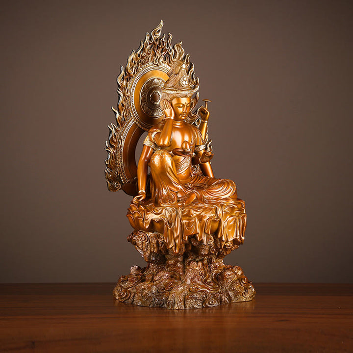 Buddha Stones Kwan Yin Avalokitesvara Erfolgs-Statue aus Messing und Kupfer für Haus, Schreibtisch und Altar Dekoration